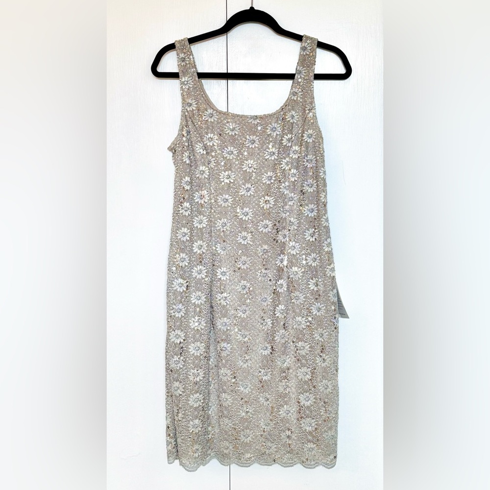 Alex Evenings Silver Lace Dress with Jacket - Picture 2 of 5